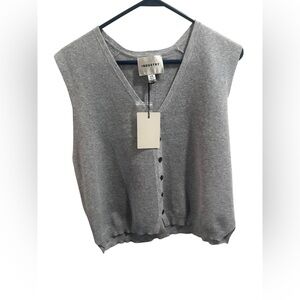 Industry Gray Sleeveless Button-Up Sweater Vest size large New